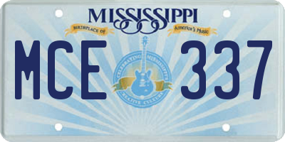 MS license plate MCE337