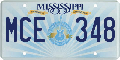 MS license plate MCE348