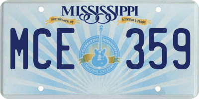 MS license plate MCE359