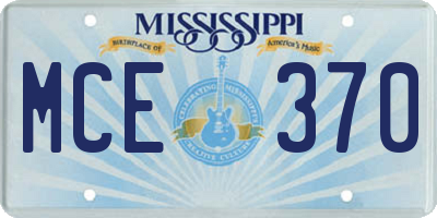 MS license plate MCE370