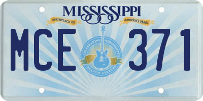 MS license plate MCE371