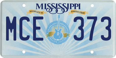 MS license plate MCE373