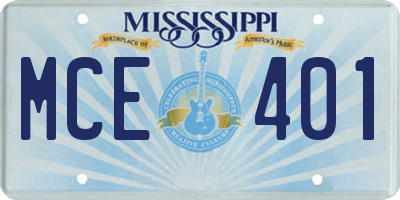 MS license plate MCE401