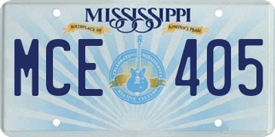 MS license plate MCE405