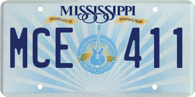 MS license plate MCE411
