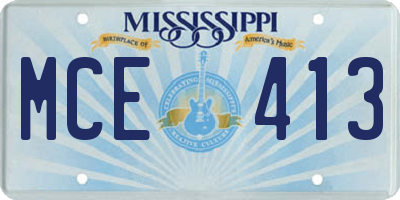 MS license plate MCE413