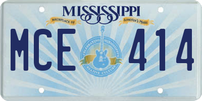 MS license plate MCE414