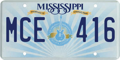 MS license plate MCE416