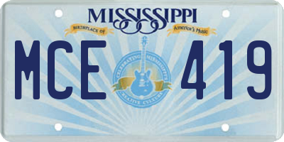 MS license plate MCE419