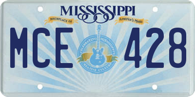 MS license plate MCE428