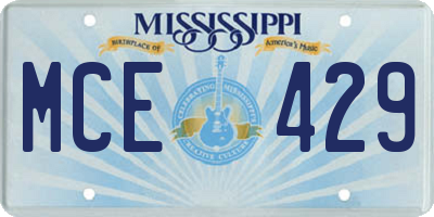 MS license plate MCE429