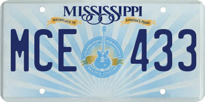 MS license plate MCE433