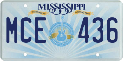 MS license plate MCE436