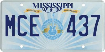 MS license plate MCE437