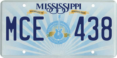 MS license plate MCE438