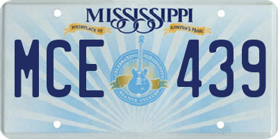MS license plate MCE439