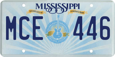MS license plate MCE446