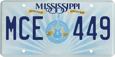 MS license plate MCE449