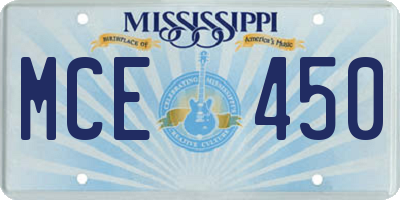 MS license plate MCE450