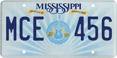 MS license plate MCE456