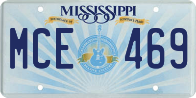 MS license plate MCE469