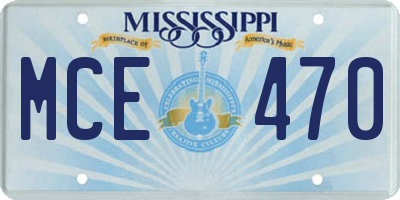 MS license plate MCE470