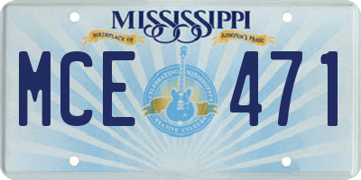MS license plate MCE471