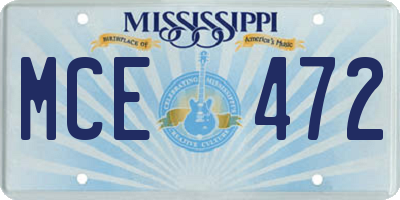 MS license plate MCE472