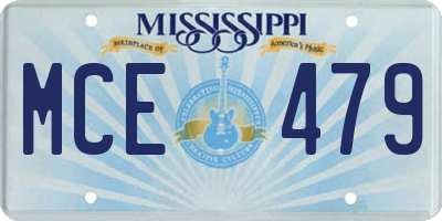 MS license plate MCE479