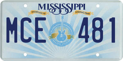MS license plate MCE481