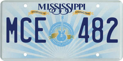 MS license plate MCE482