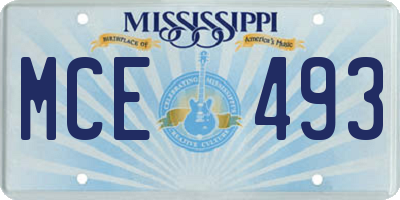 MS license plate MCE493