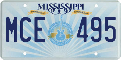 MS license plate MCE495