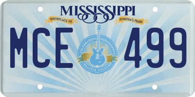 MS license plate MCE499