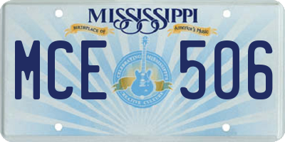 MS license plate MCE506