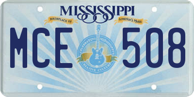 MS license plate MCE508