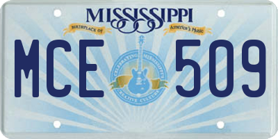 MS license plate MCE509