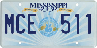 MS license plate MCE511