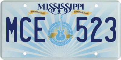 MS license plate MCE523