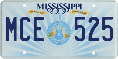 MS license plate MCE525