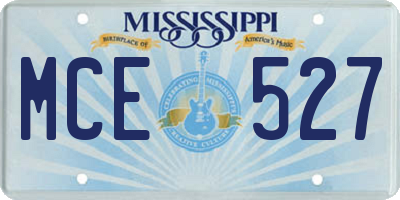 MS license plate MCE527