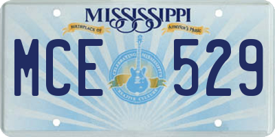MS license plate MCE529