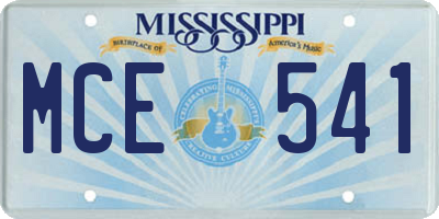 MS license plate MCE541