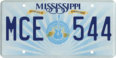MS license plate MCE544