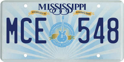 MS license plate MCE548