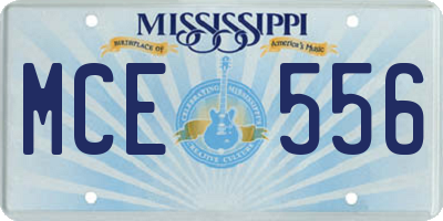 MS license plate MCE556