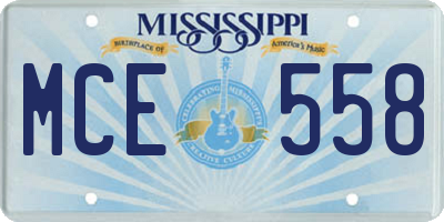 MS license plate MCE558
