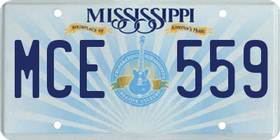 MS license plate MCE559