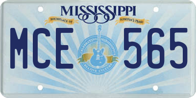 MS license plate MCE565