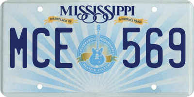 MS license plate MCE569